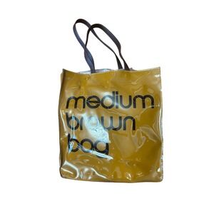Bloomingdales Medium Brown Bag Tote‎ Shopper PVC Clear Vinyl Tote Bag